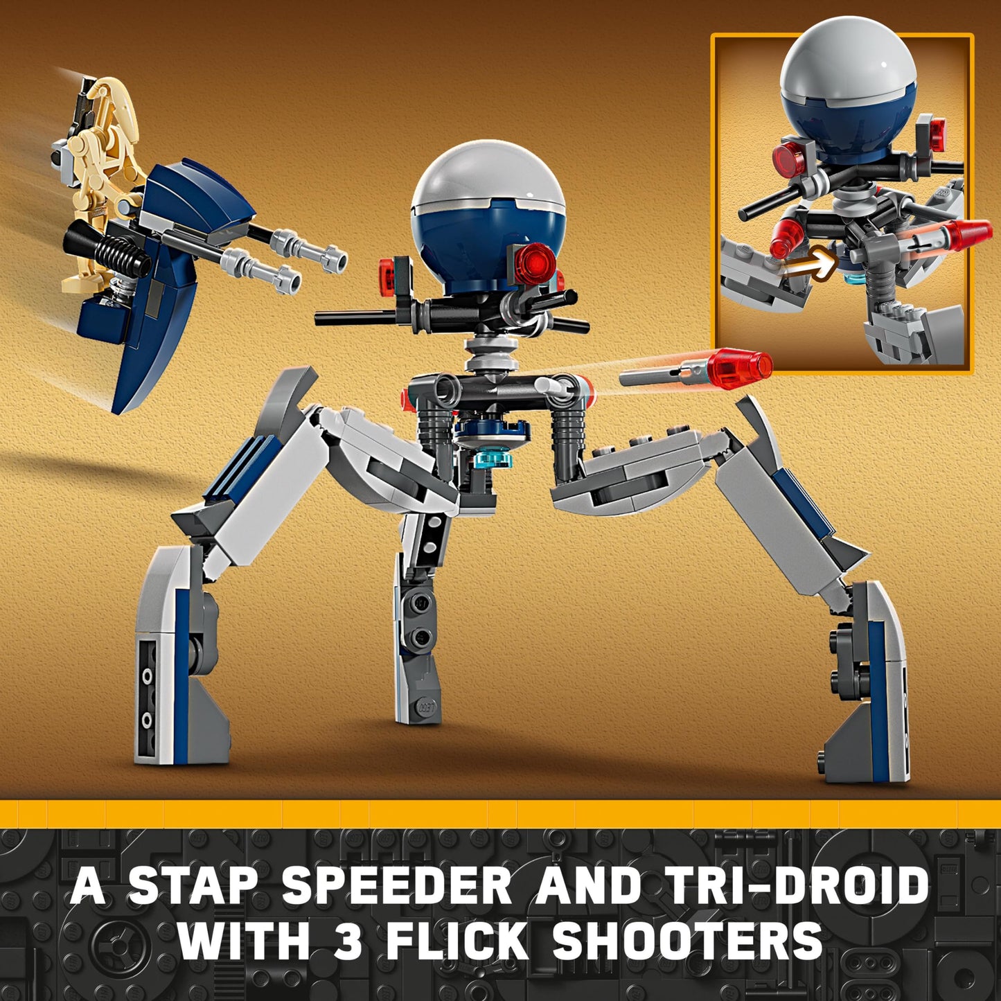 LEGO Star Wars Clone Trooper & Battle Droid Battle Pack Building Toys for Kids with Speeder Bike Vehicle, 4 Minifigures and 5 Figures, Gifts for Boys and Girls Aged 7 Plus Years Old 75372