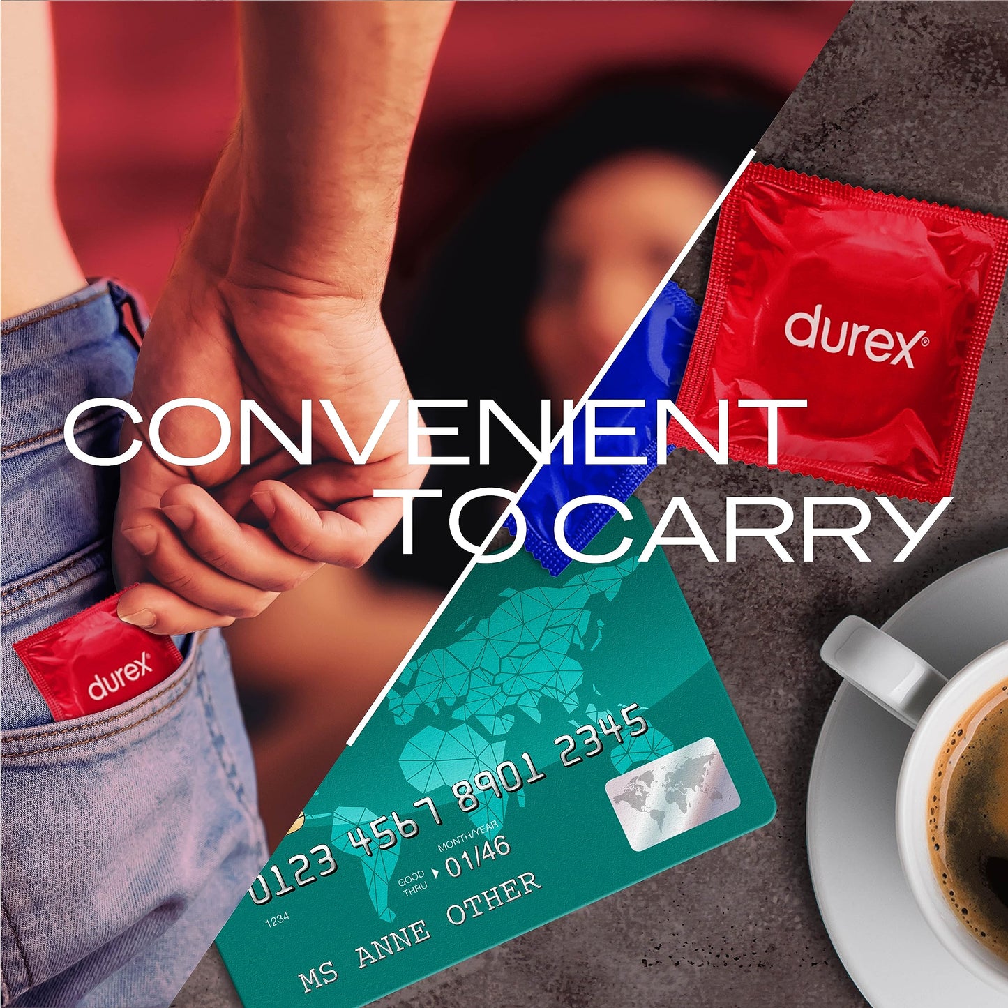 Durex Thin Feel Condoms, Regular Fit, 40s, Secure, Tighter, Natural Latex, with Silicone Lube, Easy On Shape