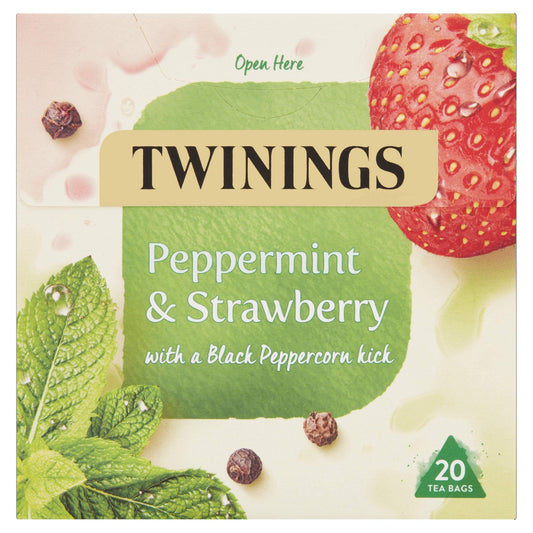 Twinings Peppermint and Strawberry Herbal Tea Bags, 20 Tea bags